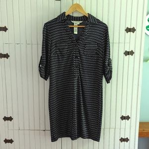 Max Studio Navy Pattern Shirt Dress L